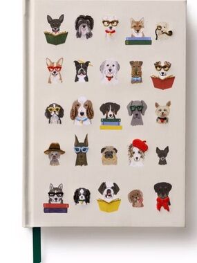 Rifle Paper Co. Cream Hardcover Notebook with Colorful Dog Faces